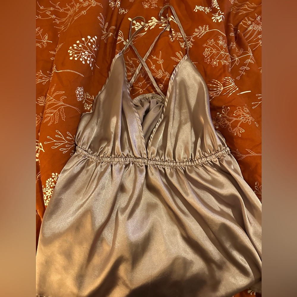 SHEIN Curve Satin Blouse in Mauve